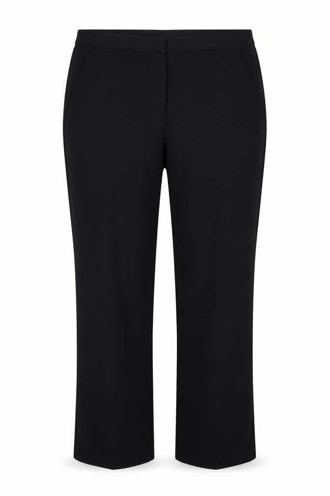 H&M Womens Black Polyester Trousers Size 18 L27 in Regular Zip