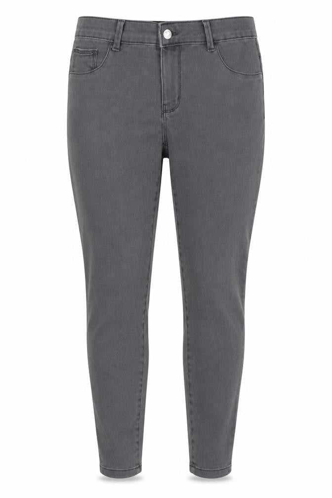 Denim & Co. Womens Grey Cotton Skinny Jeans Size 14 L28 in Regular Button