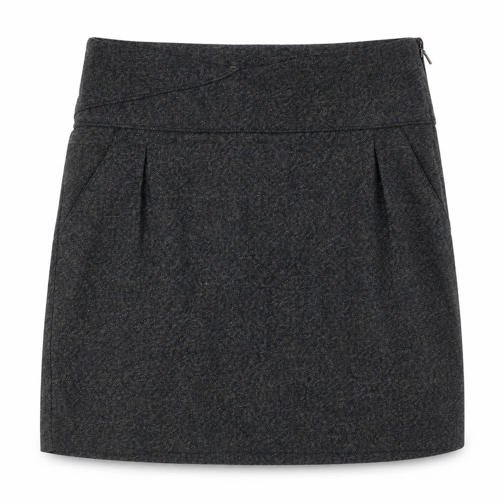 Skunkfunk Womens Grey Polyester A-Line Skirt Size 12 Zip - Pockets