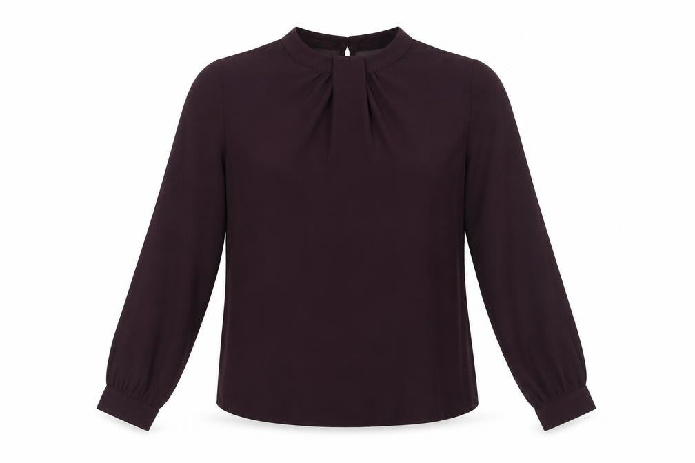Dorothy Perkins Womens Purple Polyester Basic Button-Up Size 8 Mock Neck