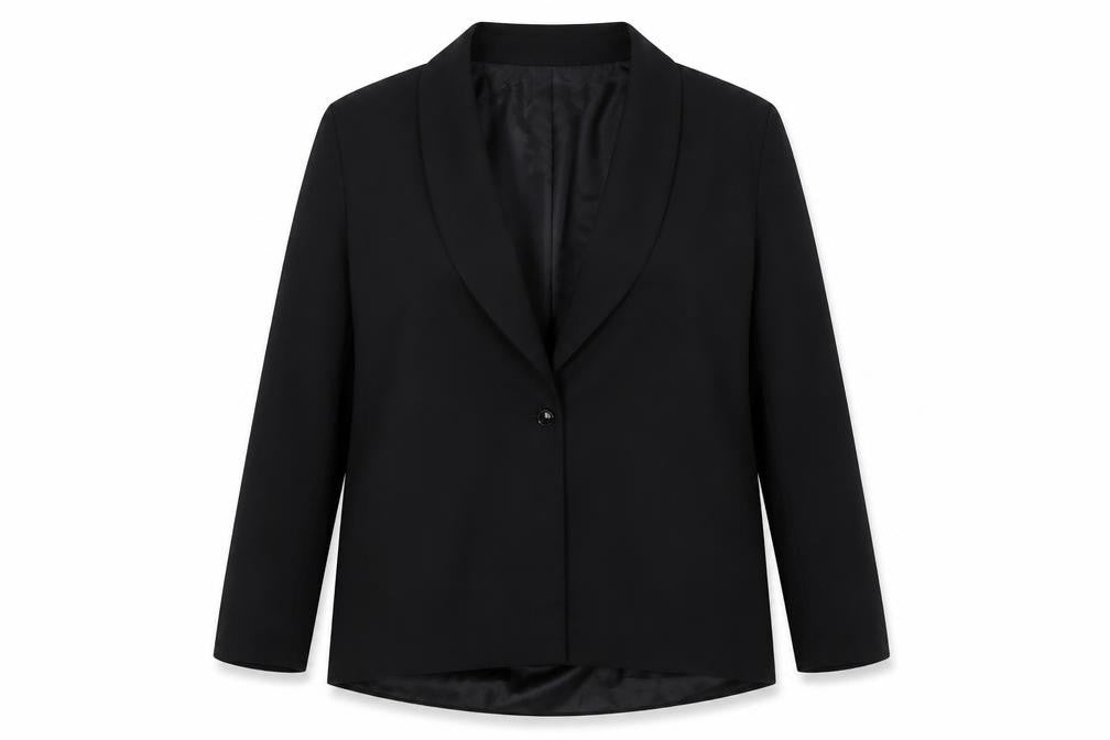 PRETTYLITTLETHING Womens Black Jacket Size 16 Button - Shoulder Pads