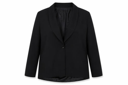 PRETTYLITTLETHING Womens Black Jacket Size 16 Button - Shoulder Pads