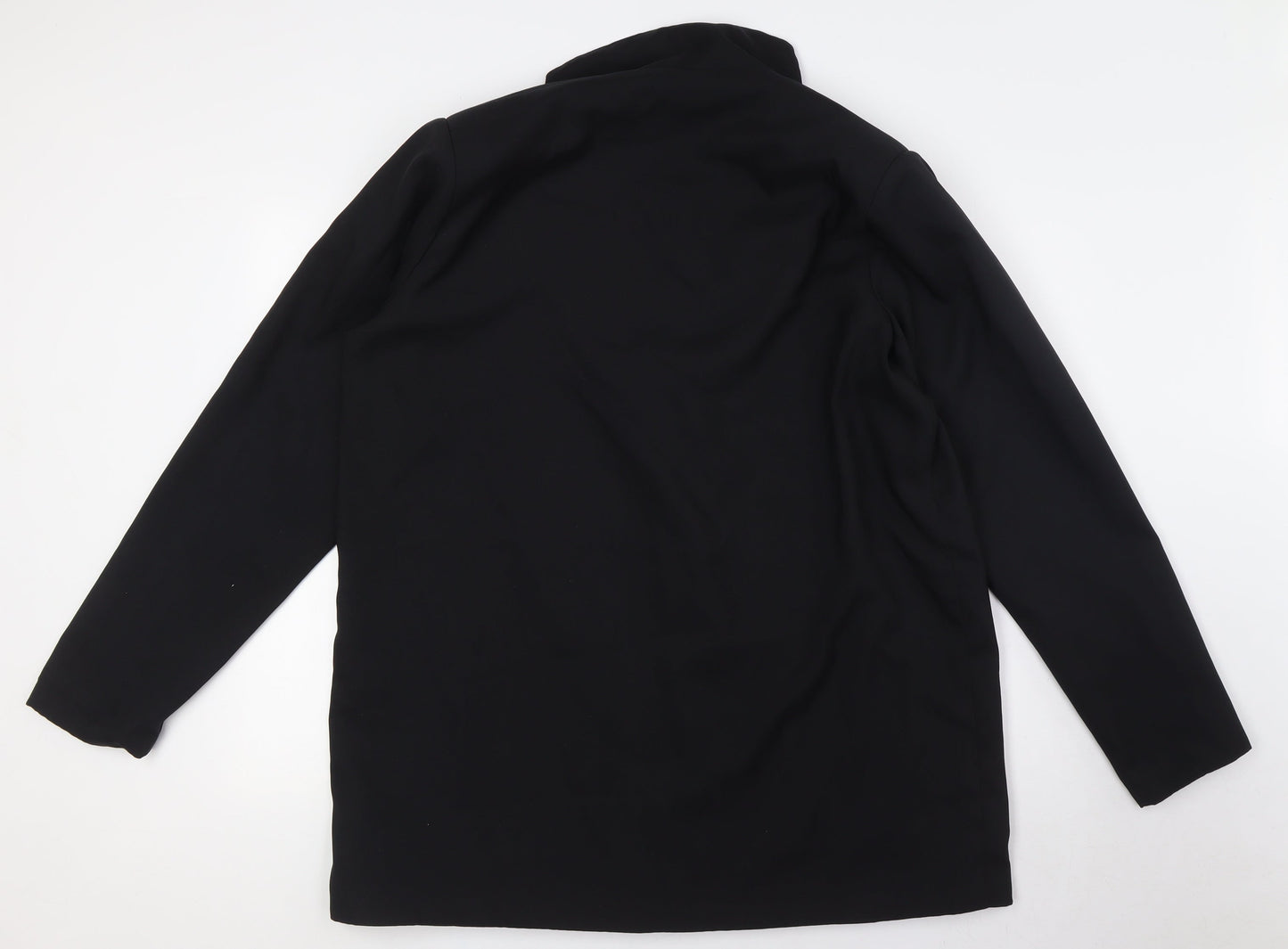 PRETTYLITTLETHING Womens Black Jacket Size 16 Button - Shoulder Pads