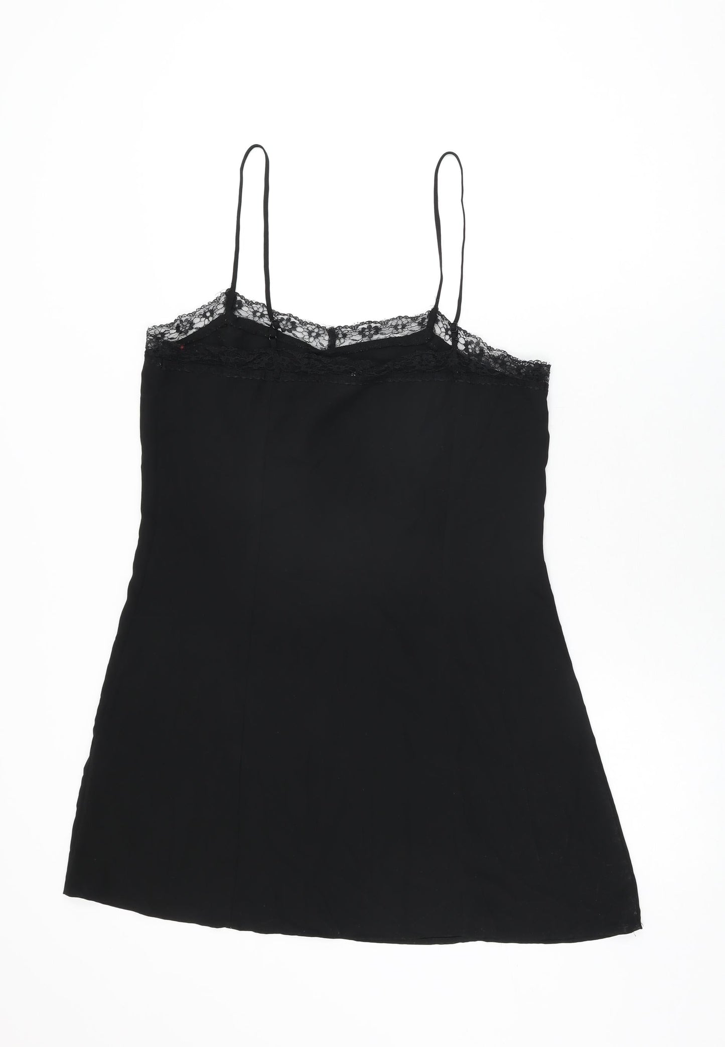 H&M Womens Black Polyester Mini Size 14 V-Neck Pullover