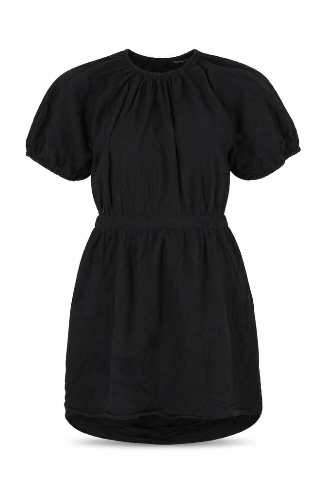 New Look Womens Black Cotton Shift Size 18 Round Neck Button