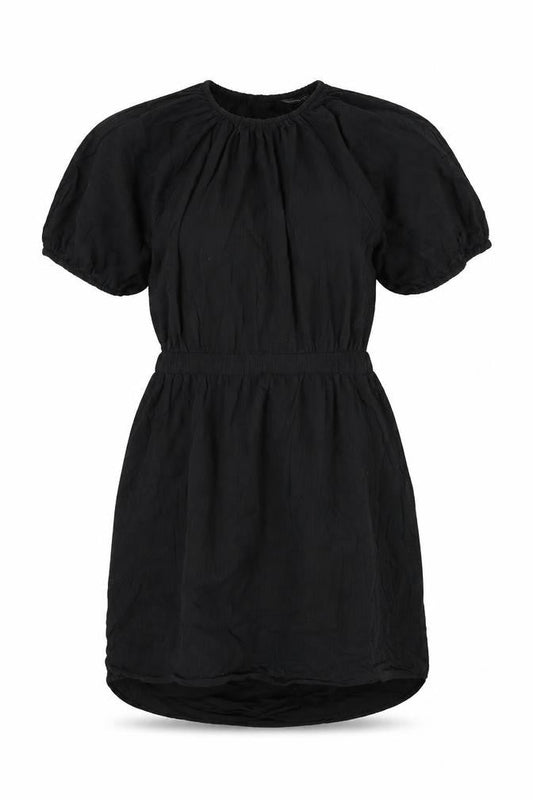 New Look Womens Black Cotton Shift Size 18 Round Neck Button