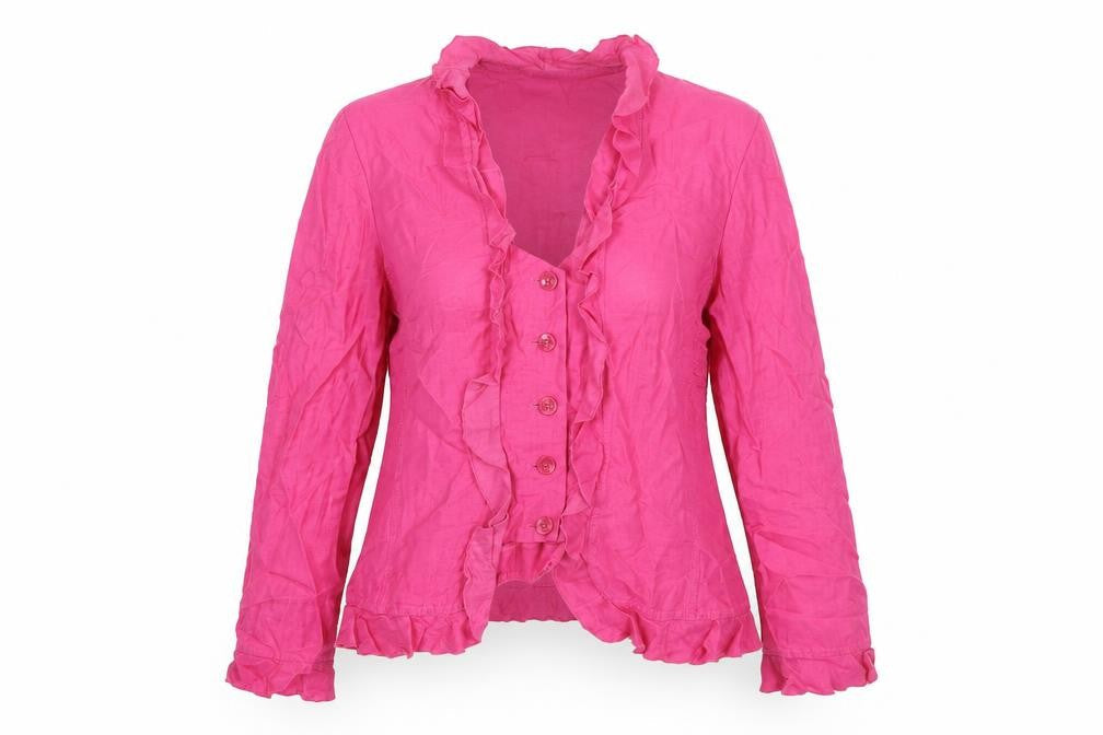 DELMOD Womens Pink Jacket Size 16 Button