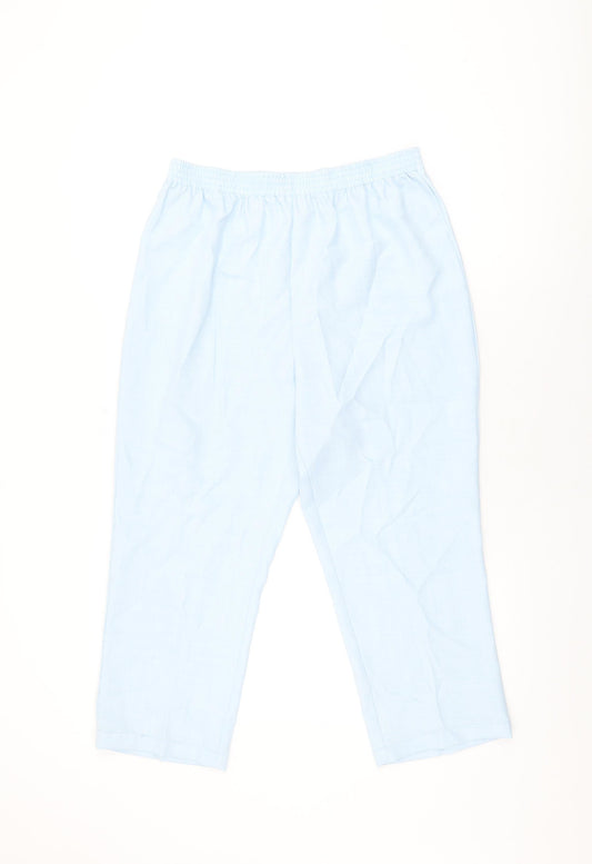Damart Womens Blue Polyester Trousers Size 14 L23 in Regular