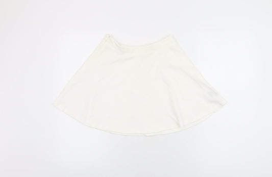 Cider Womens White Polyester Skater Skirt Size XS Zip