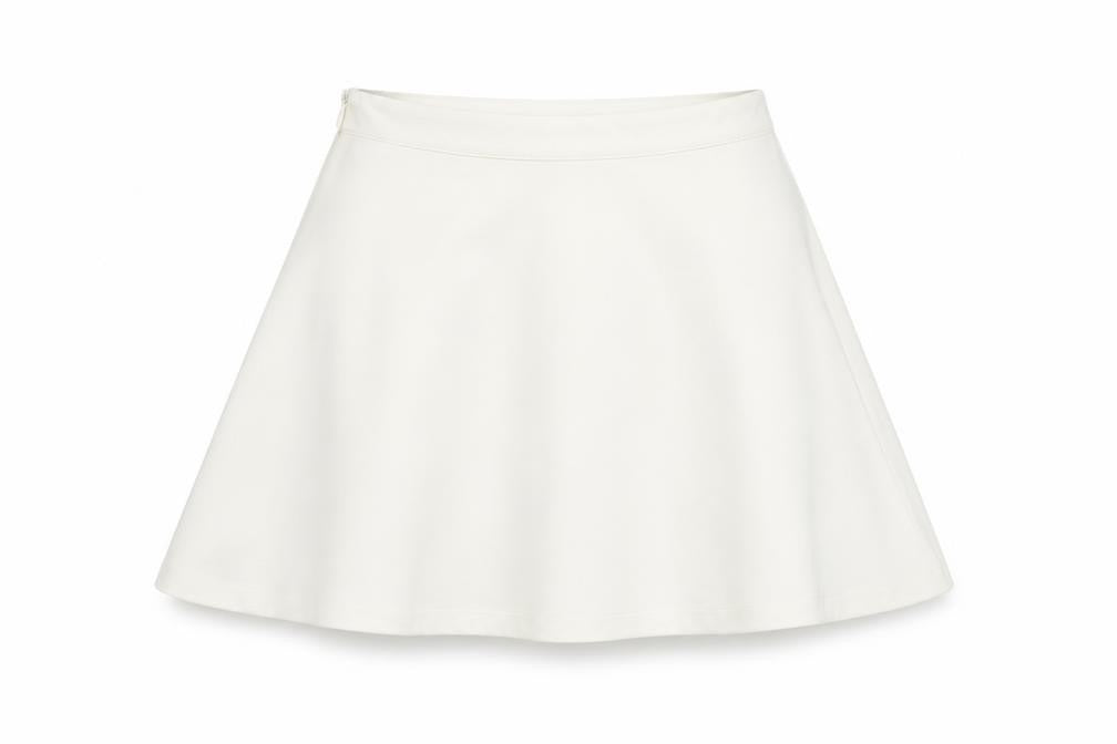 Cider Womens White Polyester Skater Skirt Size XS Zip
