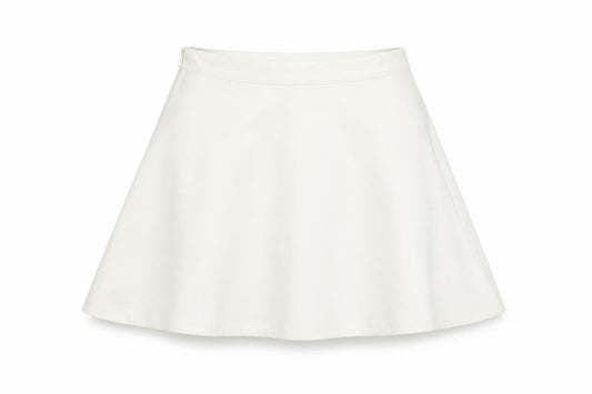 Cider Womens White Polyester Skater Skirt Size XS Zip