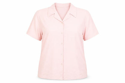 Emma Collection Womens Pink Polyester Basic Button-Up Size 18 Collared
