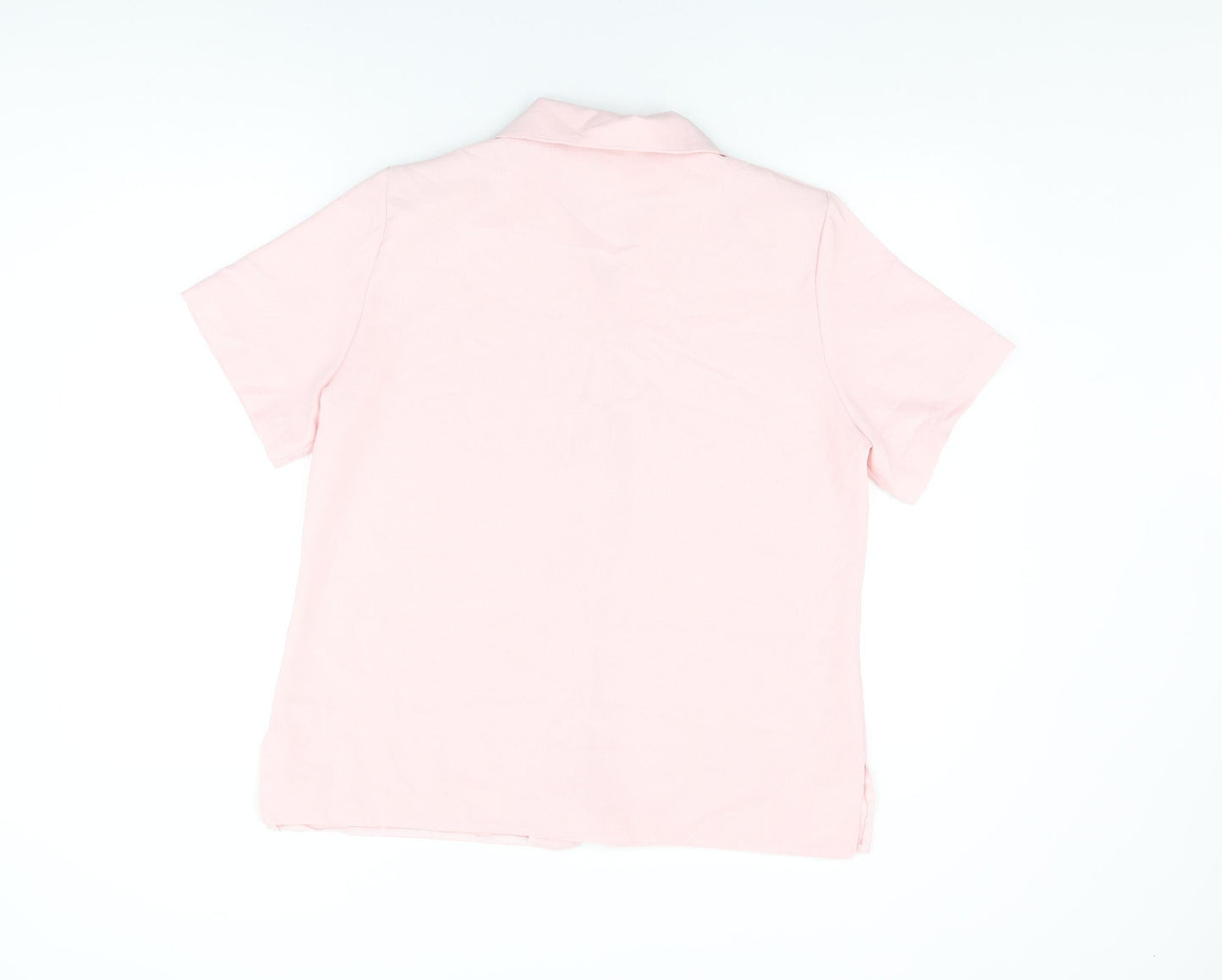 Emma Collection Womens Pink Polyester Basic Button-Up Size 18 Collared