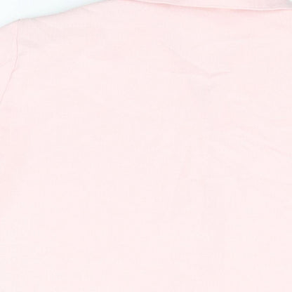 Emma Collection Womens Pink Polyester Basic Button-Up Size 18 Collared