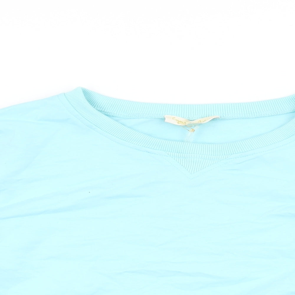 Emma & Ashley Womens Blue Cotton Pullover Sweatshirt Size L Pullover