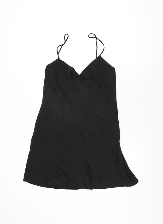 Zara Womens Black Polyester Shift Size S V-Neck Pullover