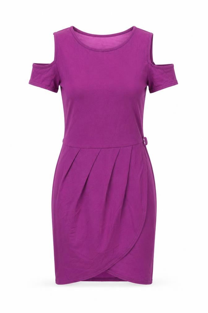 Rare Womens Purple Cotton Bodycon Size 12 Round Neck Pullover