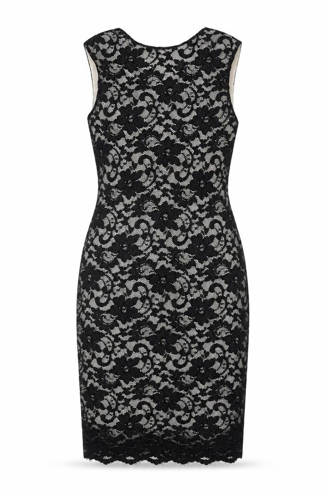 New Look Womens Black Floral Nylon Bodycon Size 16 Round Neck Pullover