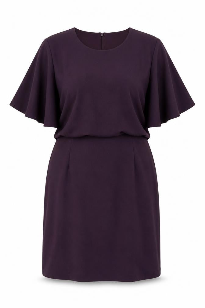 Capsule Womens Purple Polyester Shift Size 18 Round Neck Zip