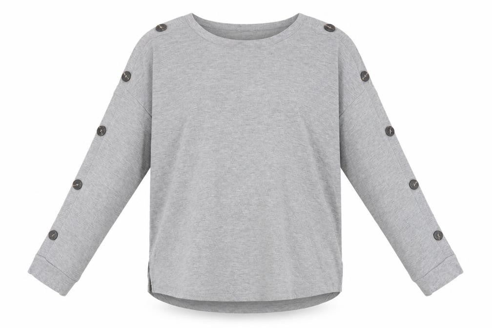 Cable & Gauge Womens Grey Polyester Basic T-Shirt Size M Round Neck