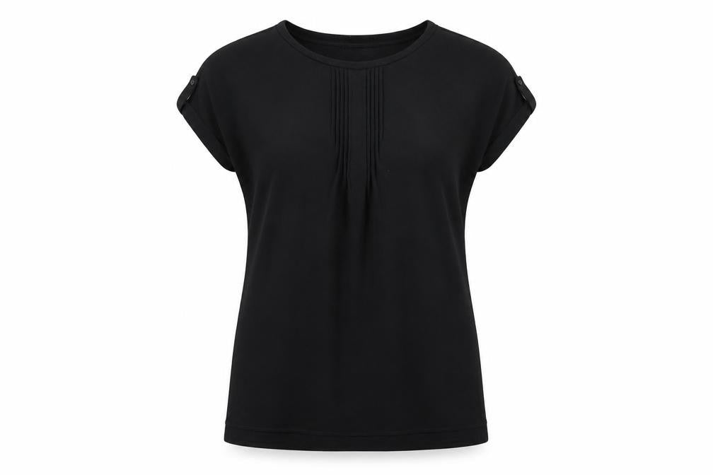NEXT Womens Black Polyester Basic T-Shirt Size 12 Round Neck