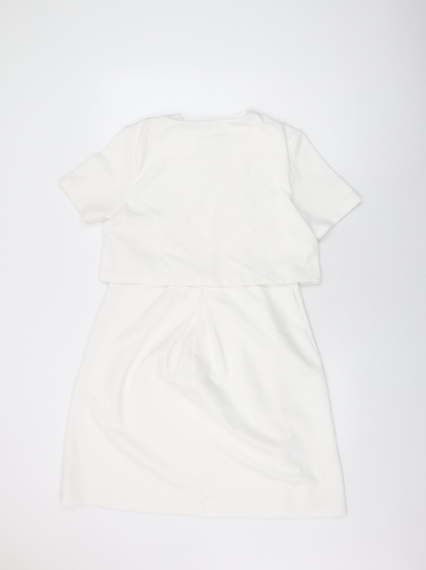 ASOS Womens White Polyester A-Line Size 10 Round Neck Pullover