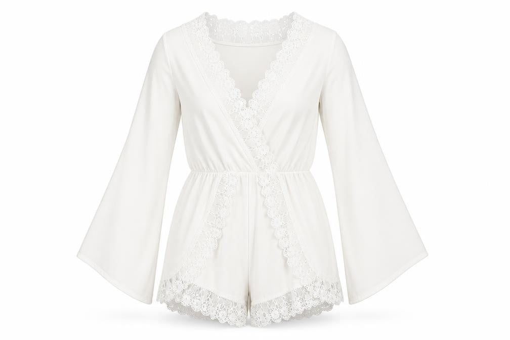 Boohoo Womens White Polyester Playsuit One-Piece Size 6 L3 in Pullover