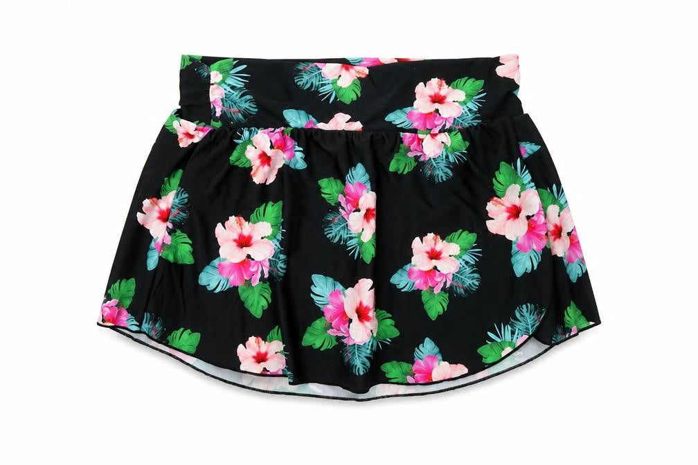 Full Circle Womens Black Floral Nylon Swim Bottom Size 12