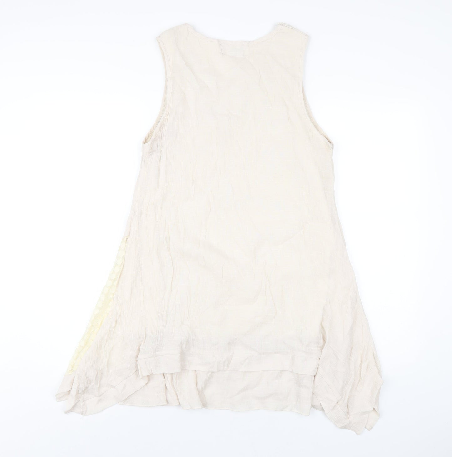Apricot Womens Beige Viscose Tank Dress Size 14 Round Neck Pullover