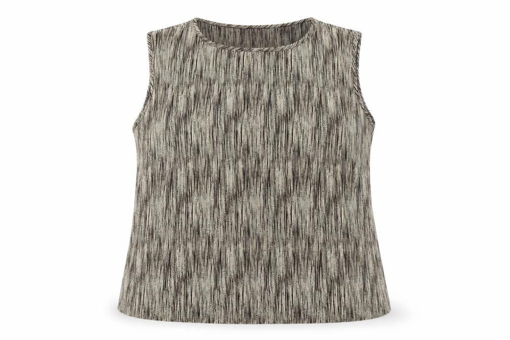 AMARANTO Womens Brown Polyester Basic Tank Size 20 Round Neck