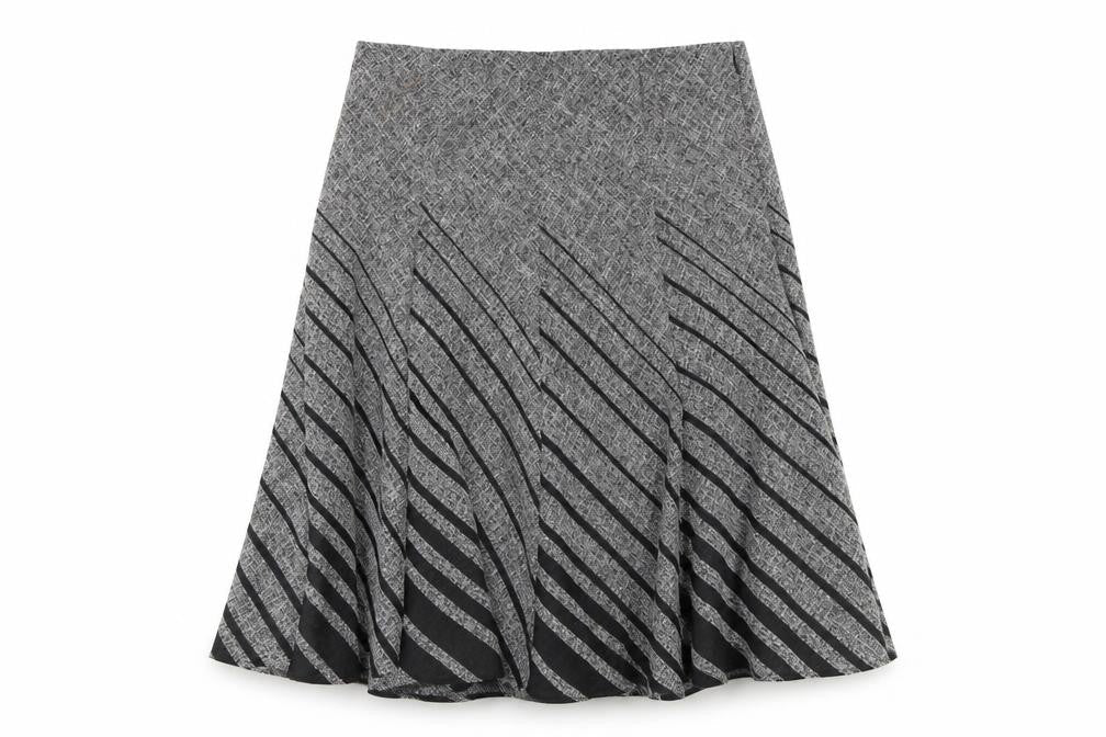Marks & Spencer Womens Grey Polyester A-Line Skirt Size 14