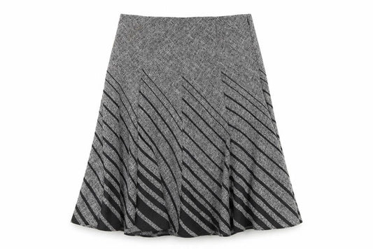 Marks & Spencer Womens Grey Polyester A-Line Skirt Size 14