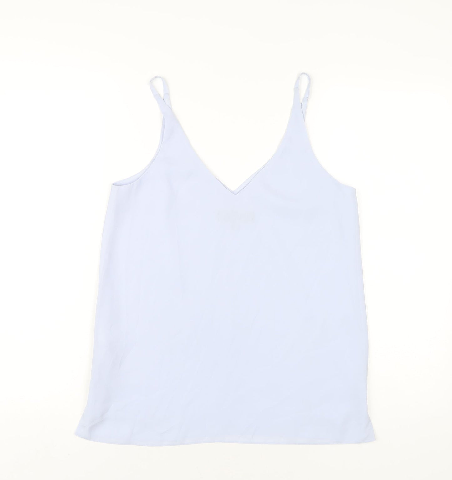 Topshop Womens Blue Polyester Camisole Tank Size 8 V-Neck