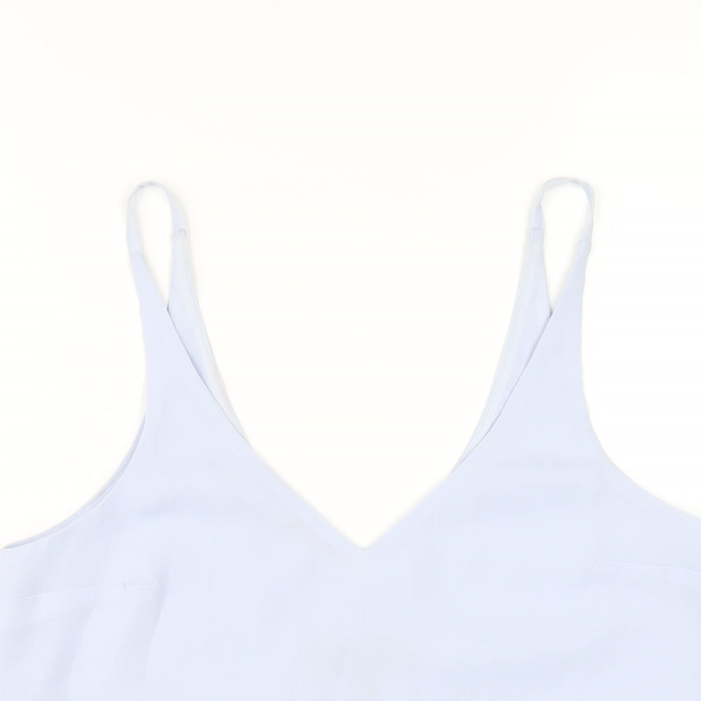 Topshop Womens Blue Polyester Camisole Tank Size 8 V-Neck
