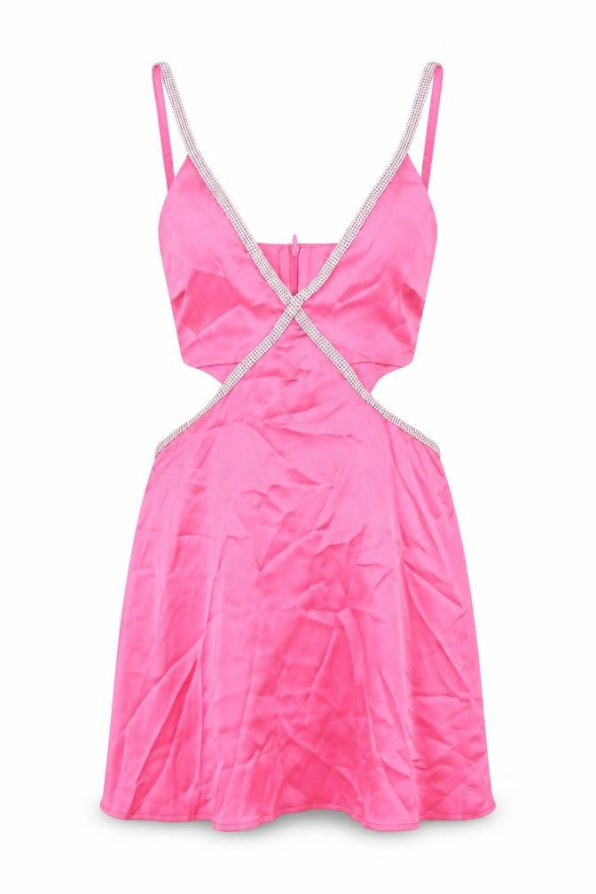 Stradivarius Womens Pink Polyester A-Line Size S V-Neck Zip