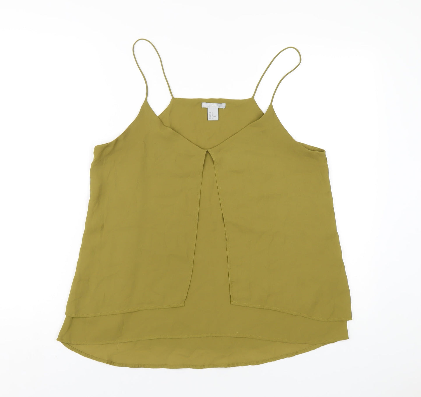 H&M Womens Green Polyester Camisole T-Shirt Size 14 V-Neck