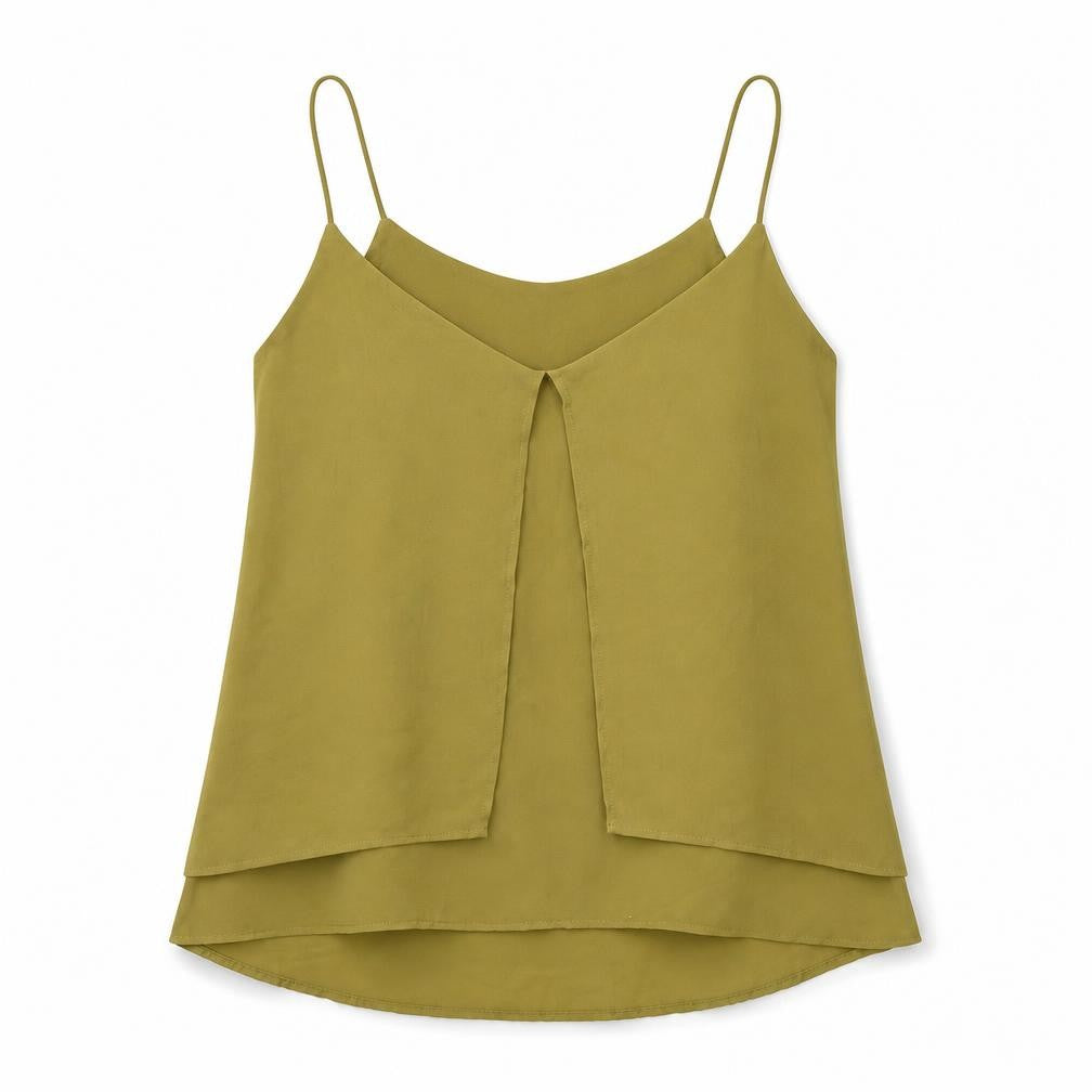H&M Womens Green Polyester Camisole T-Shirt Size 14 V-Neck