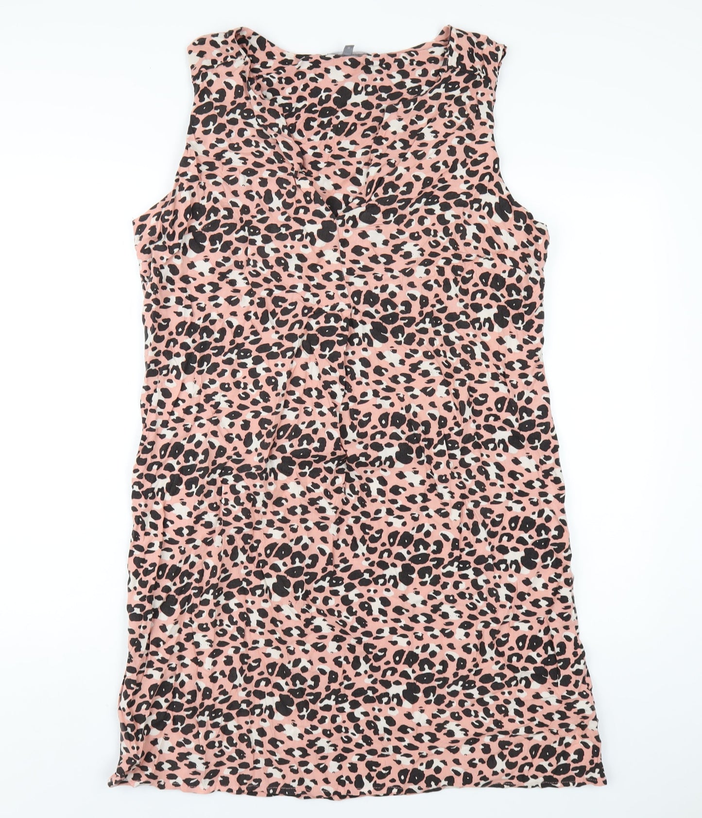 Principles Womens Pink Geometric Viscose Tank Dress Size 16 V-Neck Pullover