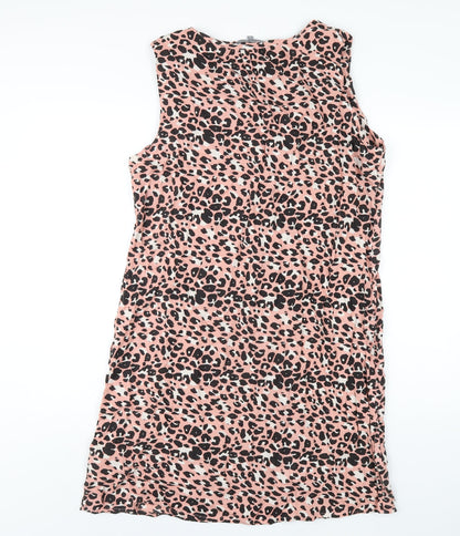 Back view of Principles women’s pink geometric viscose tank dress, size UK 16, v-neck pullover