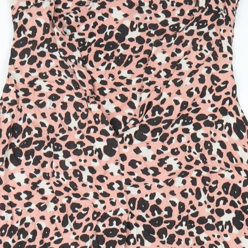 Principles Womens Pink Geometric Viscose Tank Dress Size 16 V-Neck Pullover