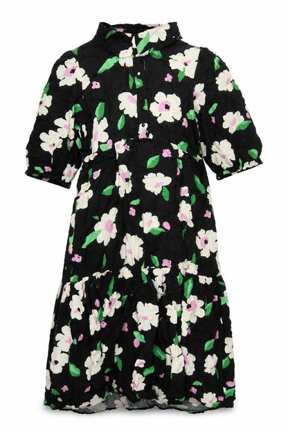 New Look Womens Multicoloured Floral Viscose A-Line Size 14 Collared Button