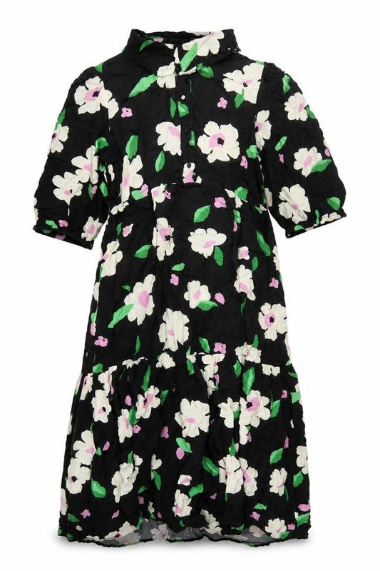 New Look Womens Multicoloured Floral Viscose A-Line Size 14 Collared Button