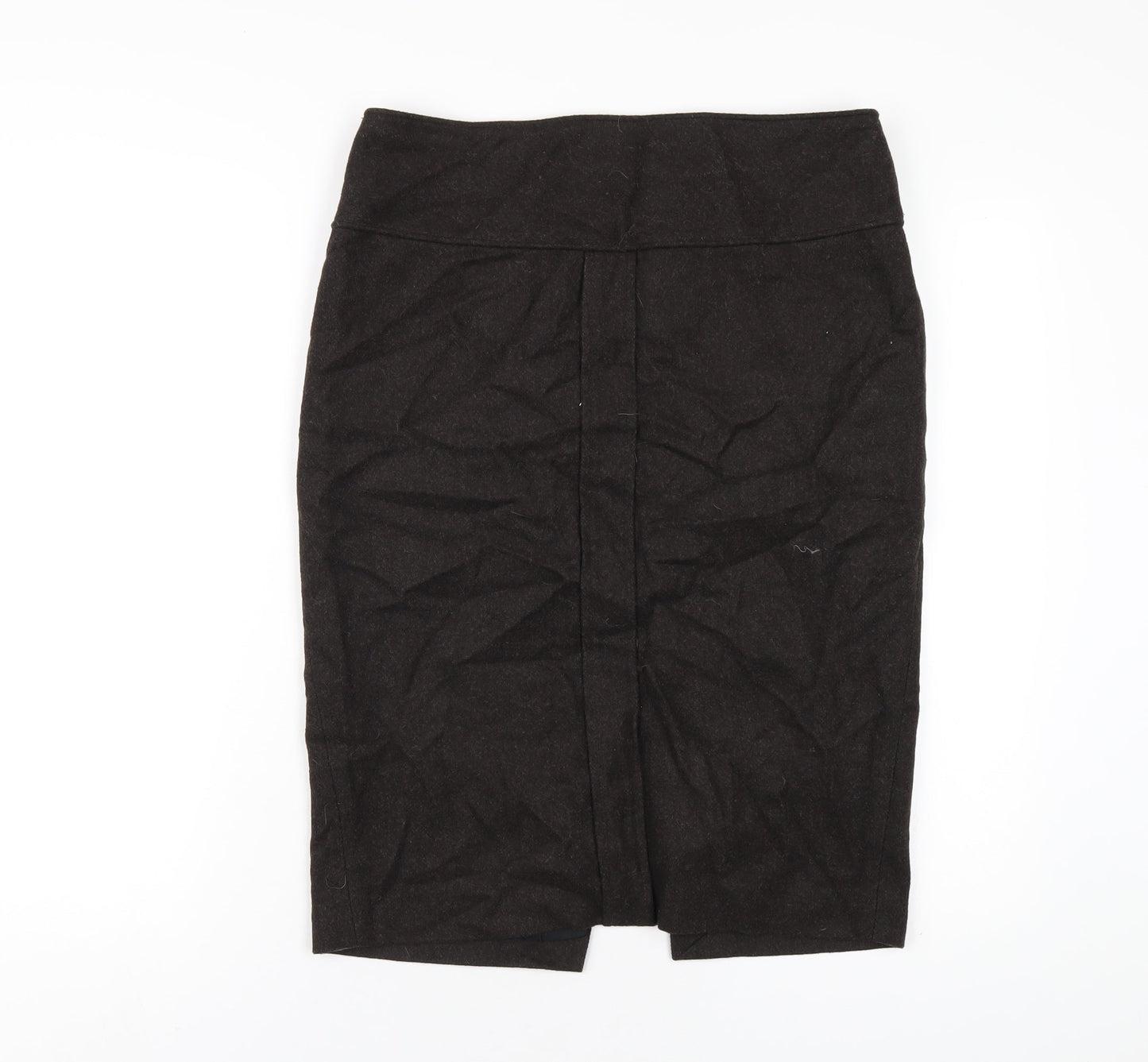 Zara Womens Brown Wool Straight & Pencil Skirt Size L Zip