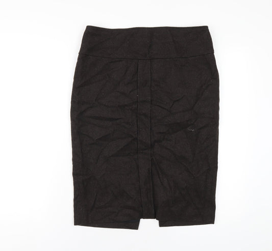 Zara Womens Brown Wool Straight & Pencil Skirt Size L Zip