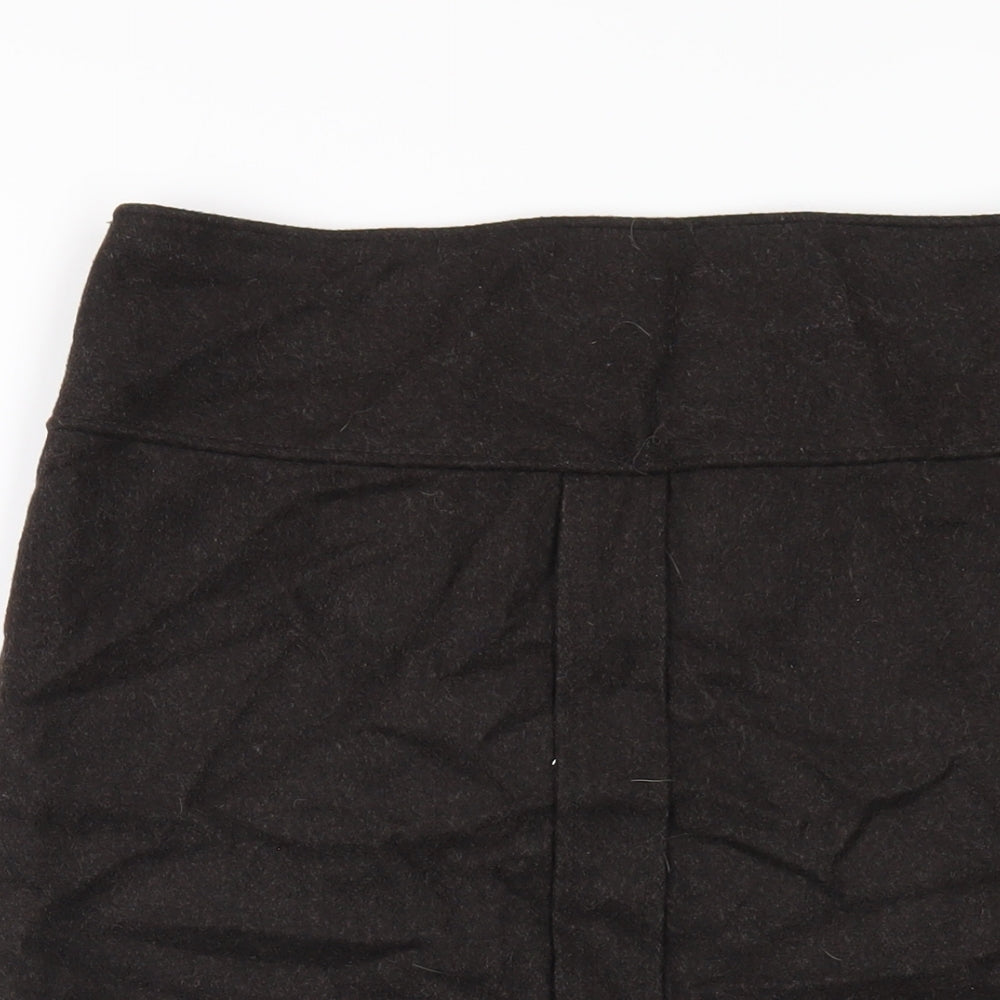 Zara Womens Brown Wool Straight & Pencil Skirt Size L Zip
