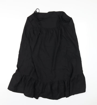 Boohoo Womens Black Polyester A-Line Size 14 Square Neck Pullover