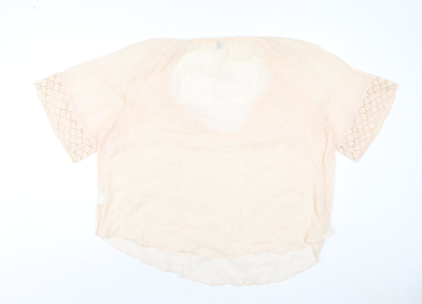 Saint Tropez Clothing Womens Pink Cotton Basic T-Shirt Size M V-Neck