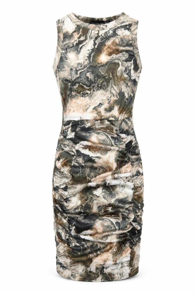 PRETTYLITTLETHING Womens Multicoloured Geometric Polyester Bodycon Size 8 Round Neck Pullover