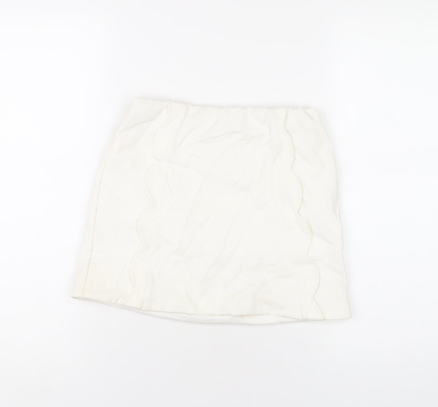 Topshop Womens White Viscose Mini Skirt Size 8