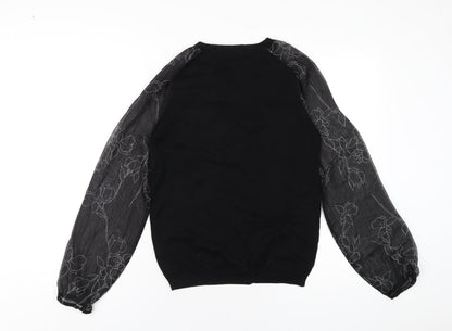 Next Womens Black Round Neck Viscose Pullover Jumper Size 10